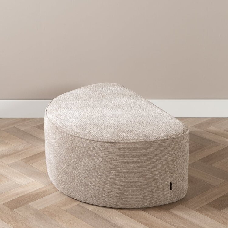 Hocker Mio halbrund Ribstoff taupe
