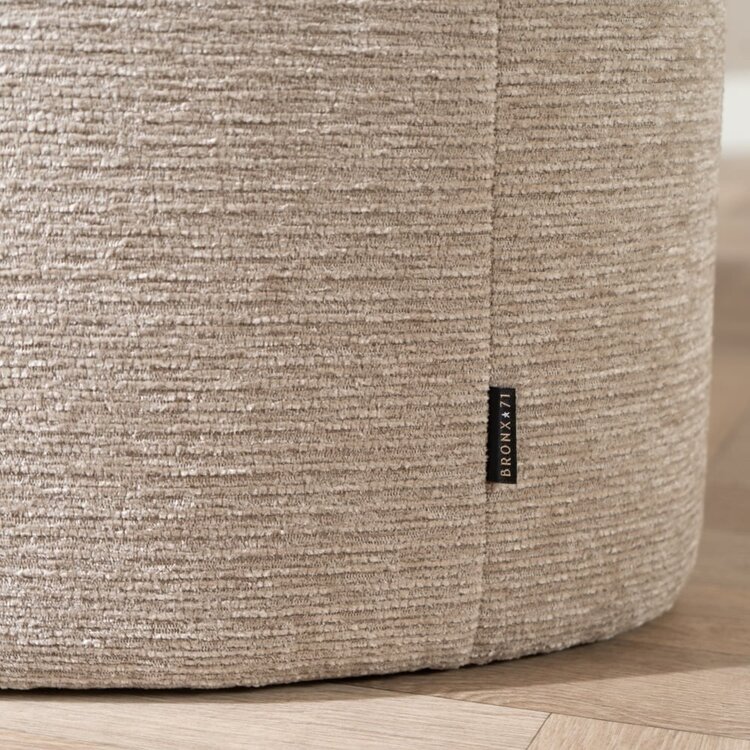 Hocker Mio halbrund Ribstoff taupe