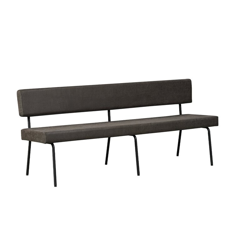 Esszimmerbank Leder Espen anthrazit 190 cm