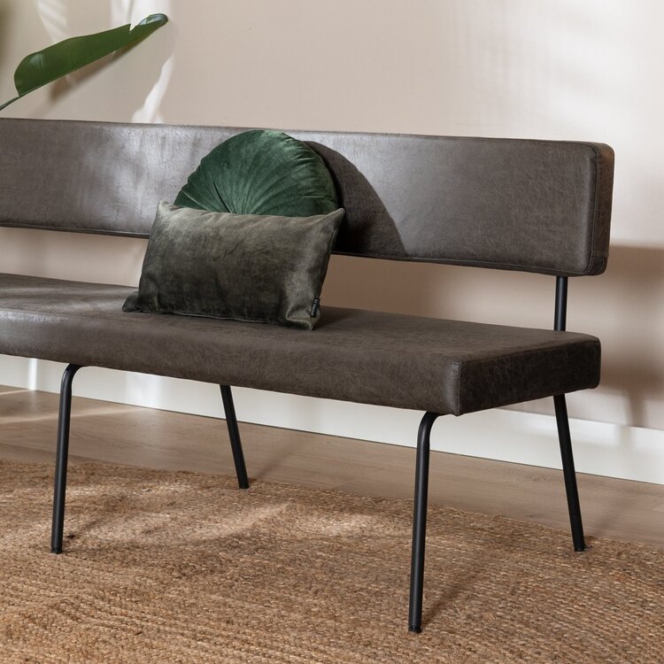 Esszimmerbank Leder Espen anthrazit 190 cm