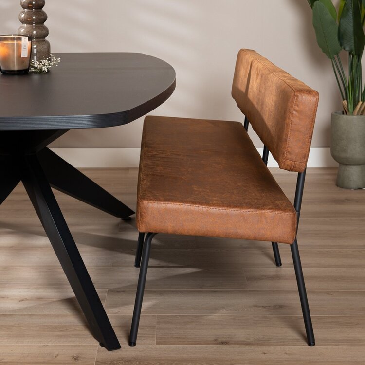 Esszimmerbank Leder Espen cognac 190 cm