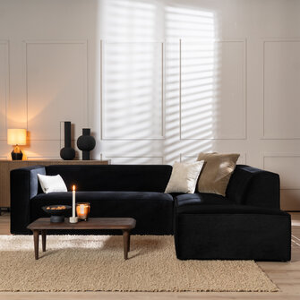 Ecksofa Memphis Samt schwarz rechts
