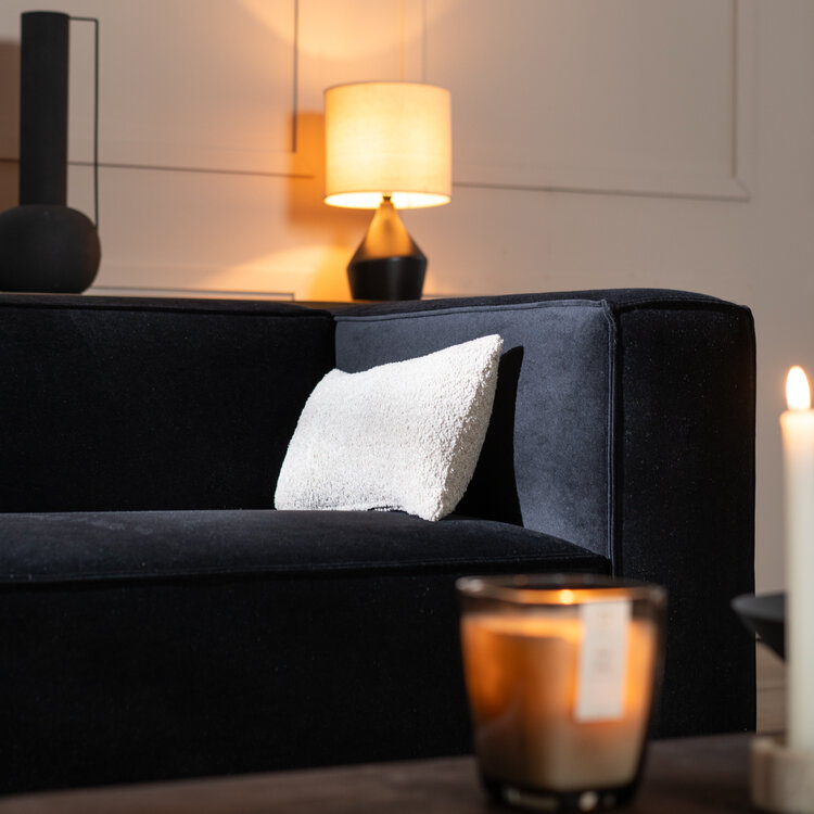 Ecksofa Memphis Samt schwarz links