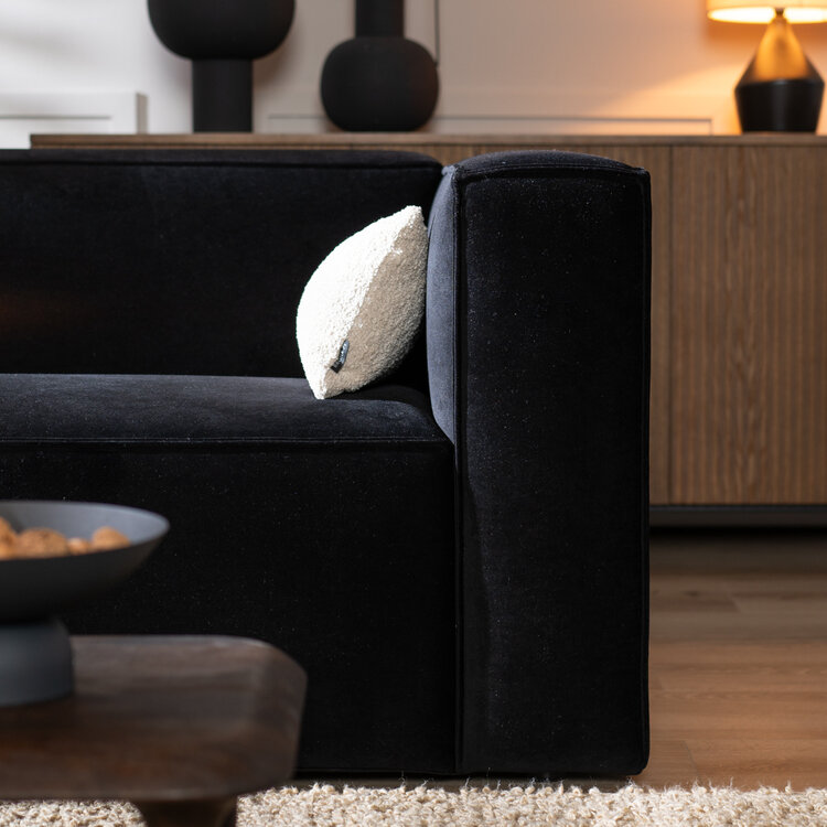 Ecksofa Memphis Samt schwarz links