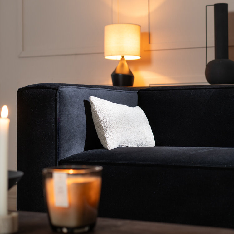 Ecksofa Memphis Samt schwarz rechts