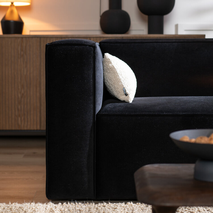 Ecksofa Memphis Samt schwarz rechts