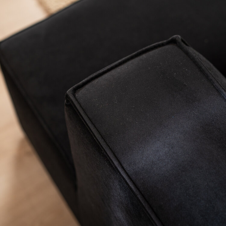 Ecksofa Memphis Samt schwarz rechts