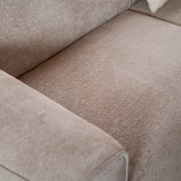Ecksofa Vegas Chenille weiß/beige links/rechts