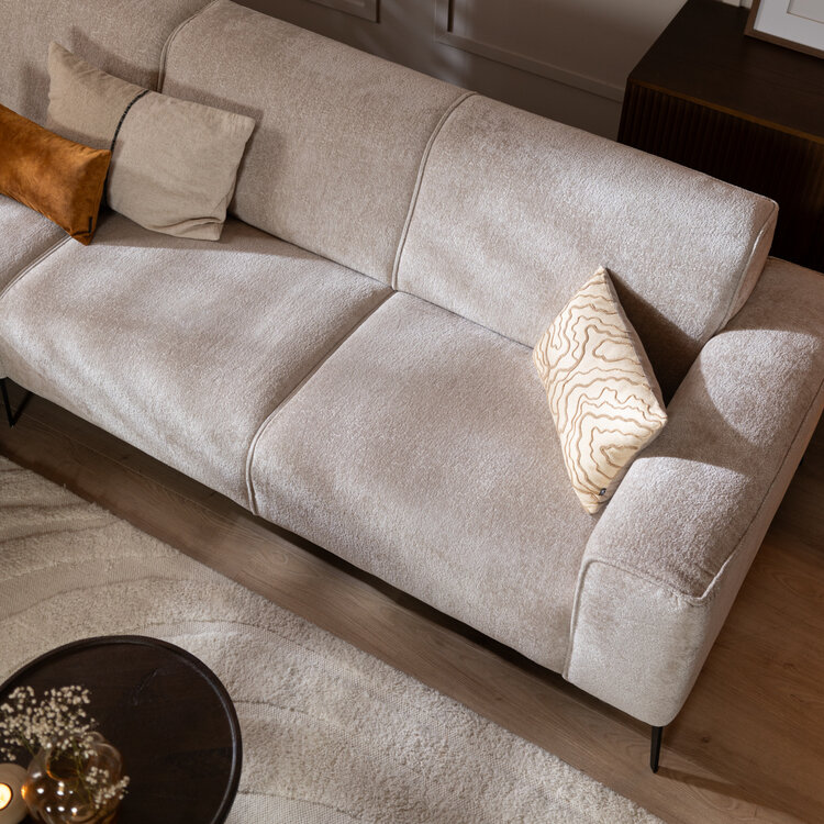 Ecksofa Vegas Chenille weiß/beige links/rechts