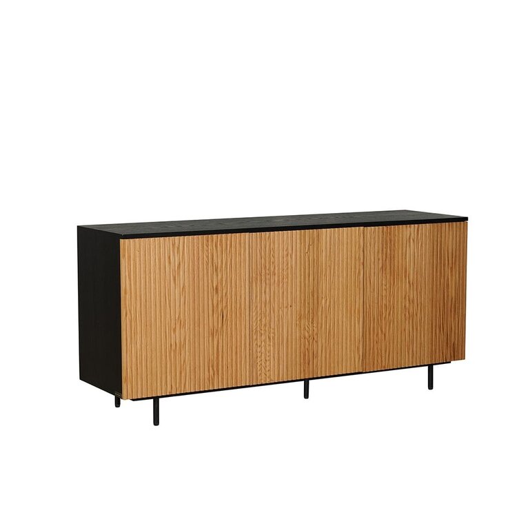 Sideboard Haley schwarz / Eiche hell 160x45x74 cm