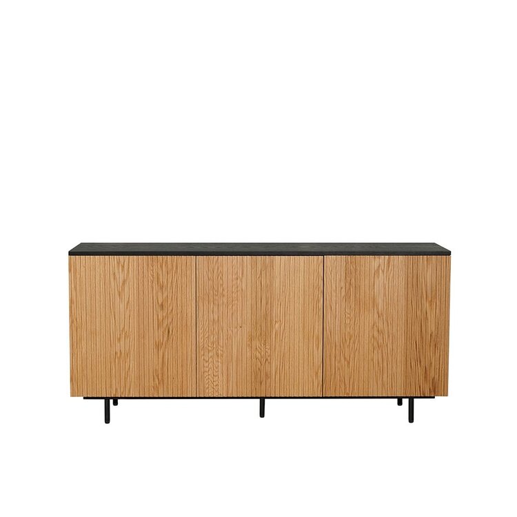 Sideboard Haley schwarz / Eiche hell 160x45x74 cm