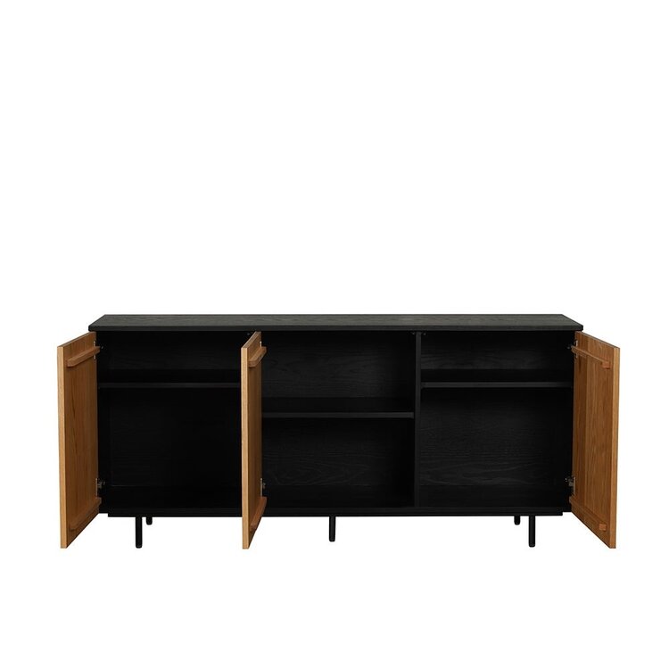 Sideboard Haley schwarz / Eiche hell 160x45x74 cm