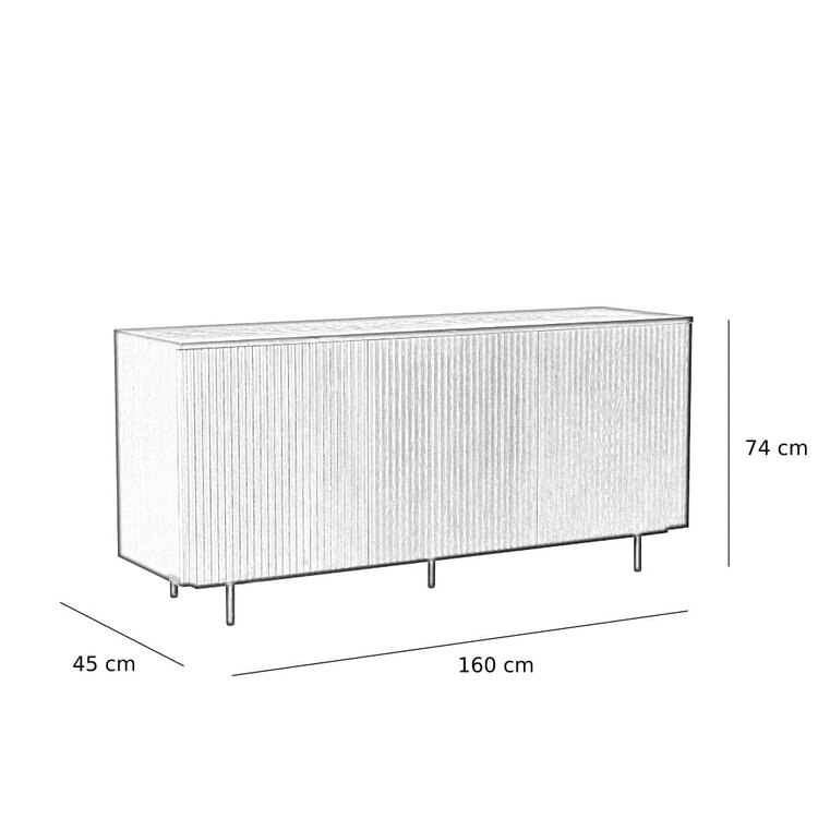 Sideboard Haley schwarz / Eiche hell 160x45x74 cm