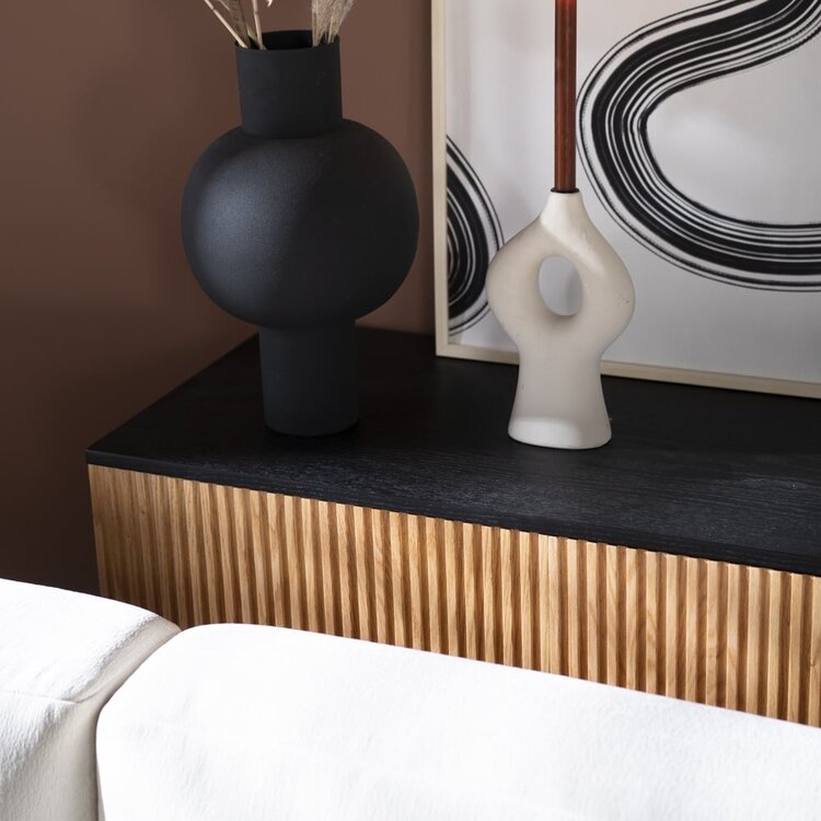 Sideboard Haley schwarz / Eiche hell 160x45x74 cm