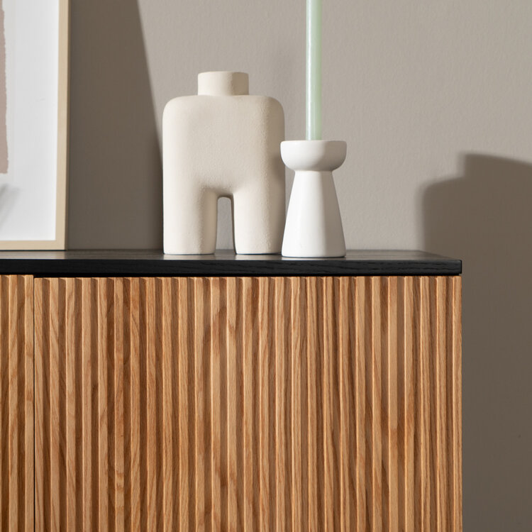 Sideboard Haley schwarz / Eiche hell 160x45x74 cm