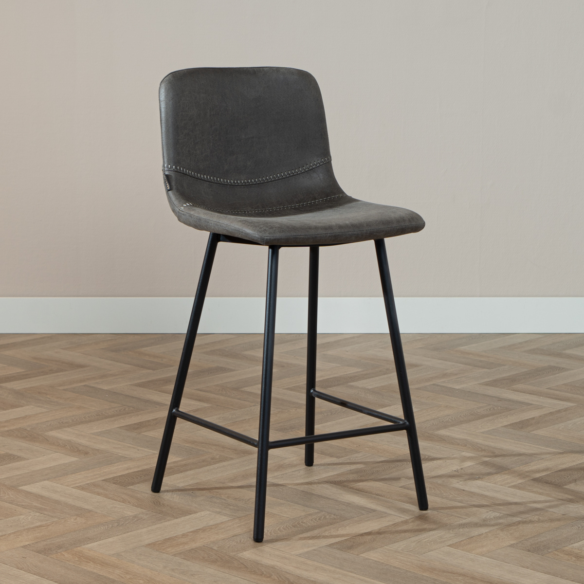 Barhocker Leder Mikky 65 - 78 cm anthrazit