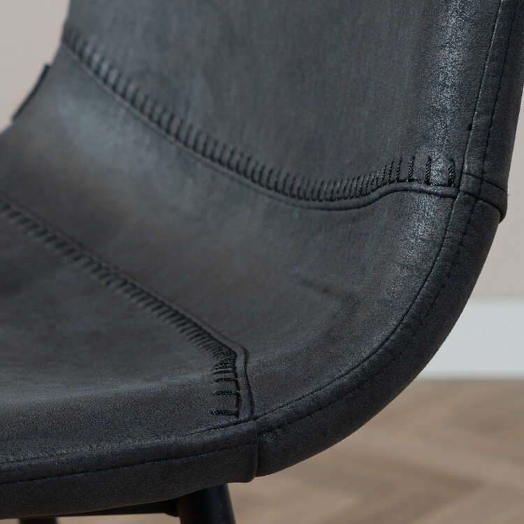 Barhocker Leder Mikky 65 - 78 cm schwarz/anthrazit