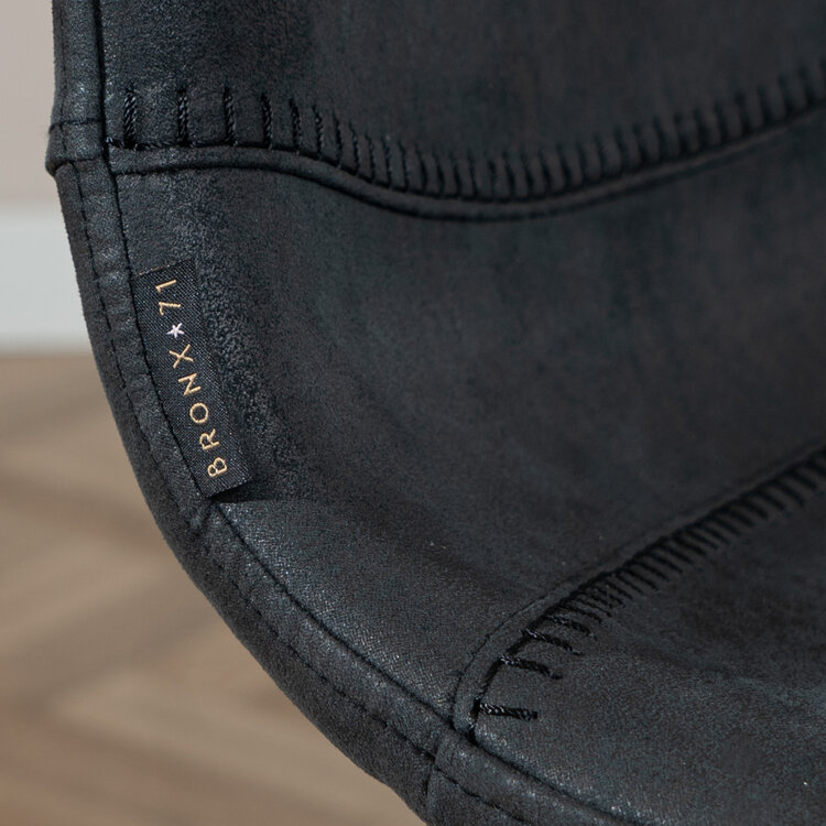 Barhocker Leder Mikky 65 - 78 cm schwarz/anthrazit