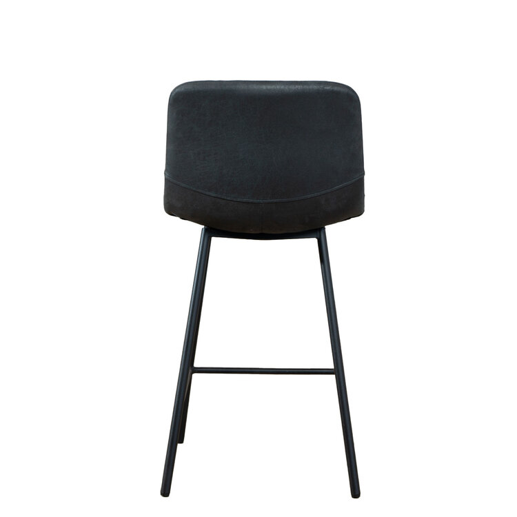 Barhocker Leder Mikky 65 - 78 cm schwarz/anthrazit