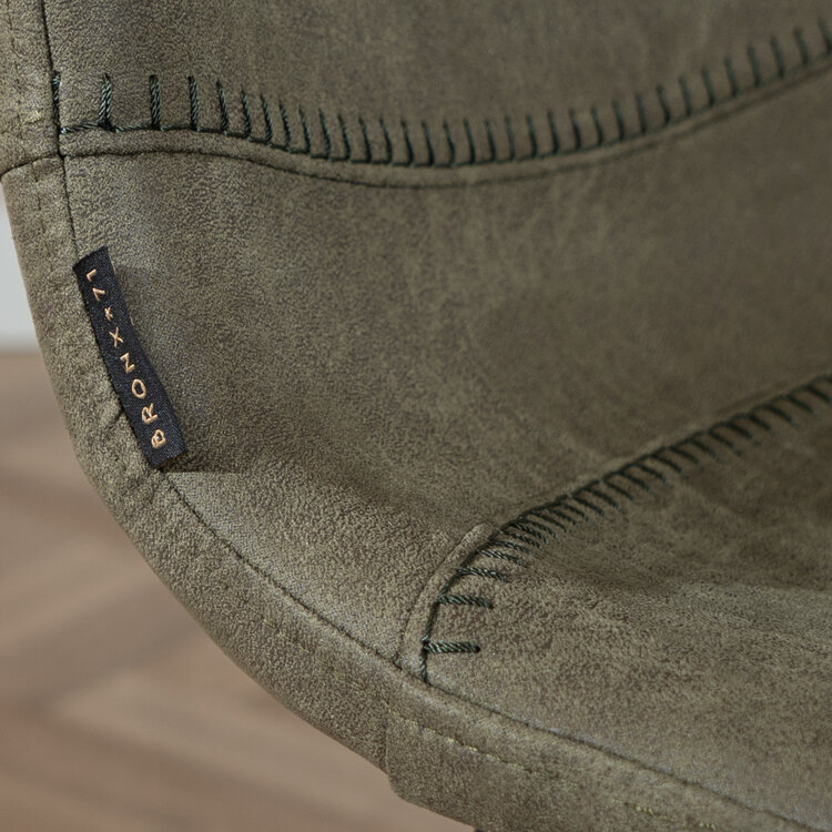 Barhocker Leder Mikky 65 - 78 cm olivgrün