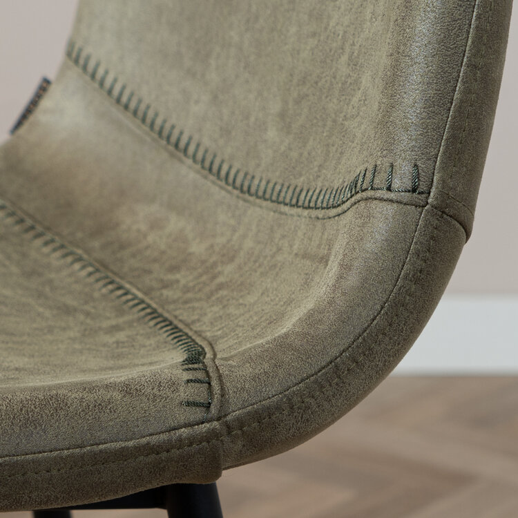 Barhocker Leder Mikky 65 - 78 cm olivgrün