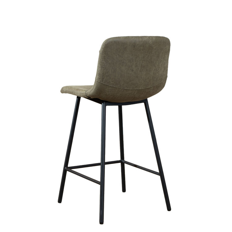 Barhocker Leder Mikky 65 - 78 cm olivgrün
