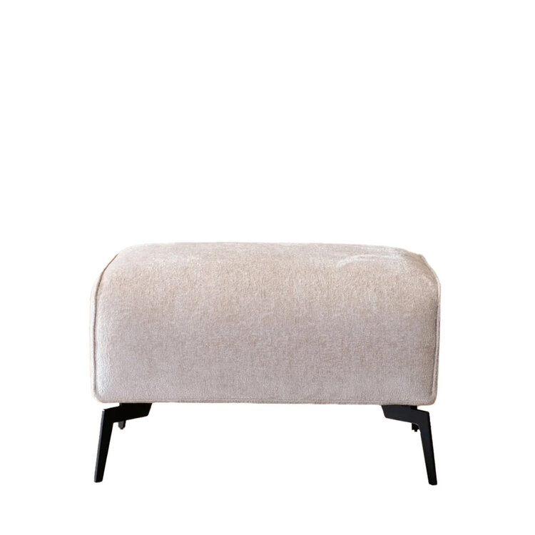 Chenille Hocker Vegas rechteckig weiß