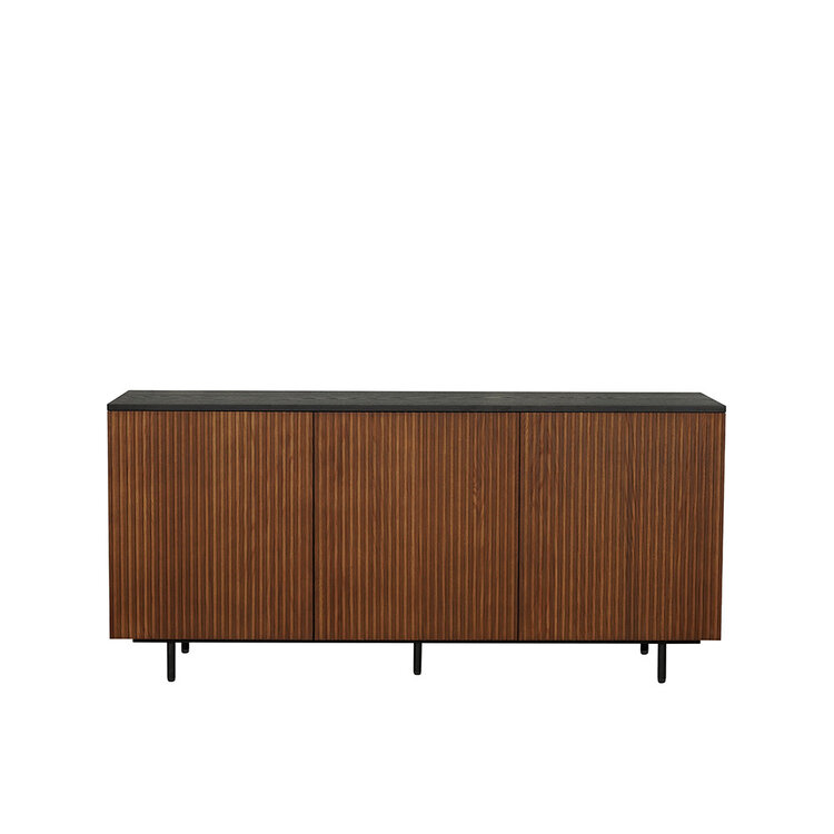 Sideboard Haley schwarz / Eiche dunkel 160x45x74 cm