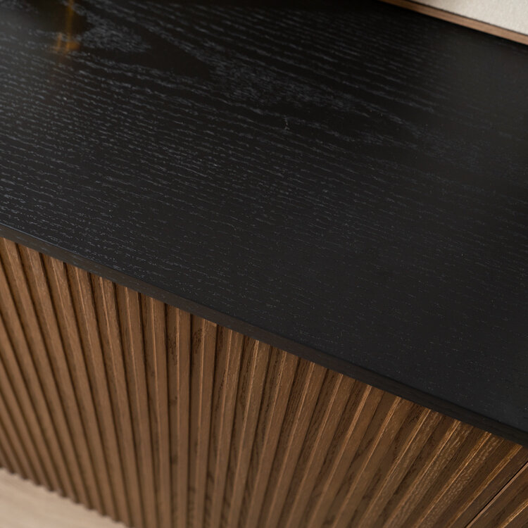 Sideboard Haley schwarz / Eiche dunkel 160x45x74 cm