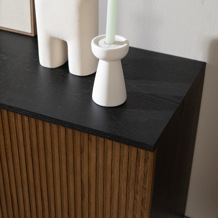 Sideboard Haley schwarz / Eiche dunkel 160x45x74 cm