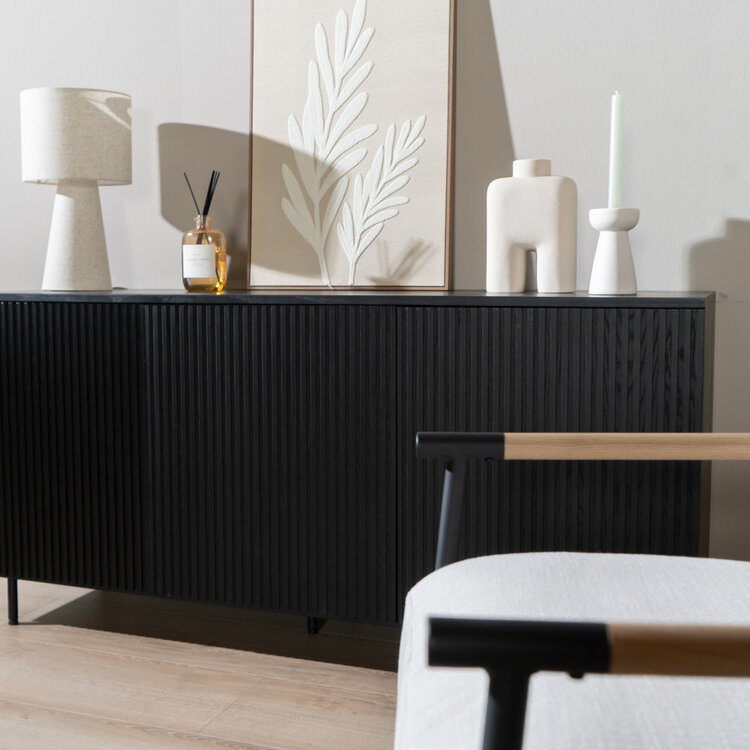 Sideboard Haley schwarz 160x45x74 cm