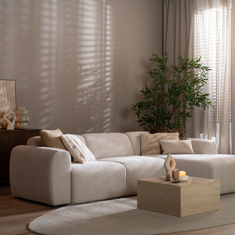 Ecksofa Maine Bouclé off white rechts