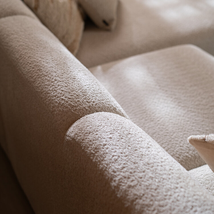 Ecksofa Maine Bouclé off white rechts