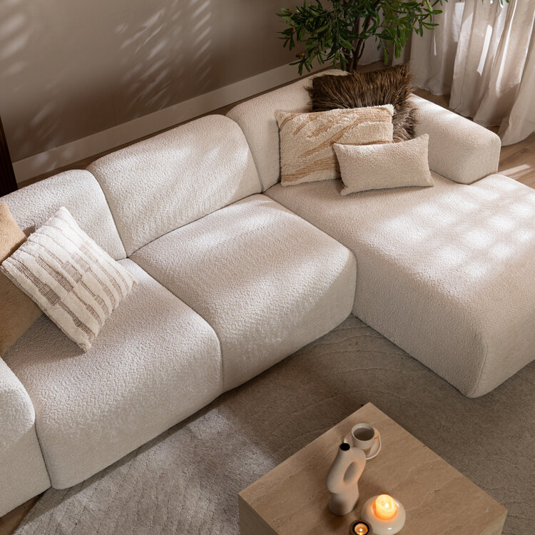 Ecksofa Maine Bouclé off white rechts