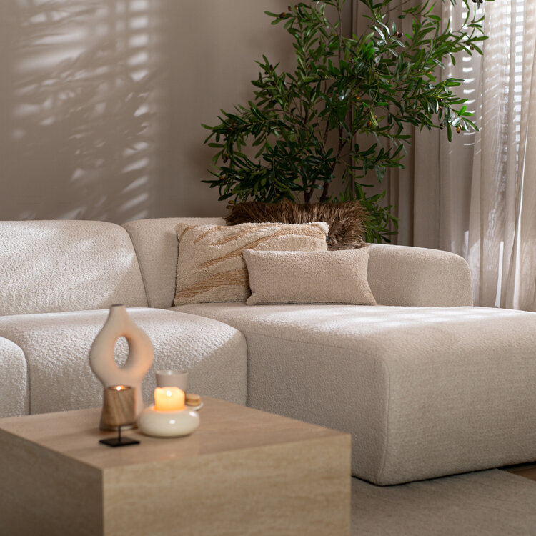 Ecksofa Maine Bouclé off white rechts