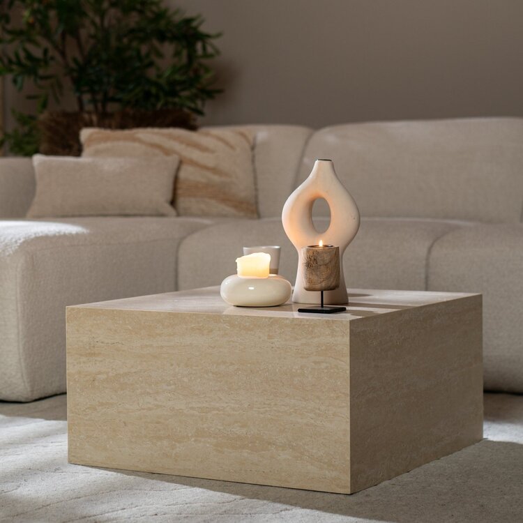 Couchtisch/Element Ace Travertin 60 x 60 x 30 cm