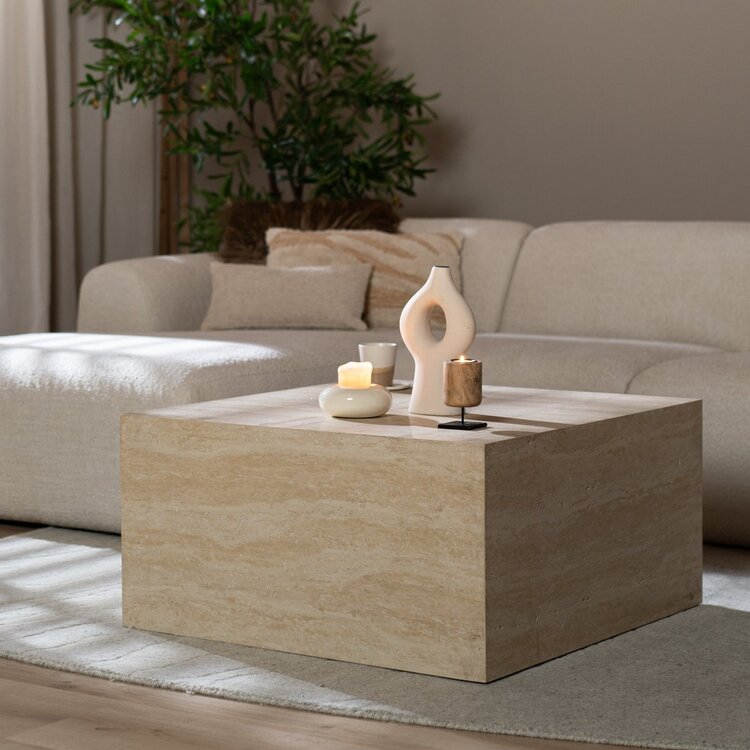 Couchtisch/Element Ace Travertin 75 x 75 x 40 cm
