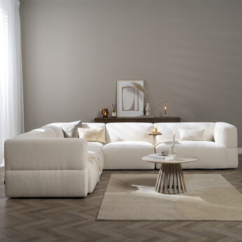 Ecksofa 6-Sitzer Karla Chenille off white