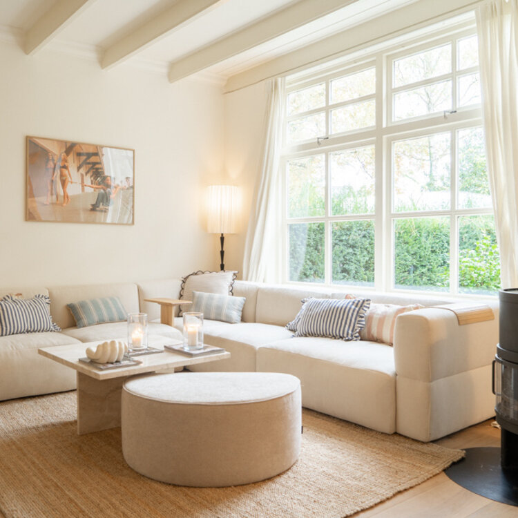 Ecksofa 6-Sitzer Karla Chenille off white