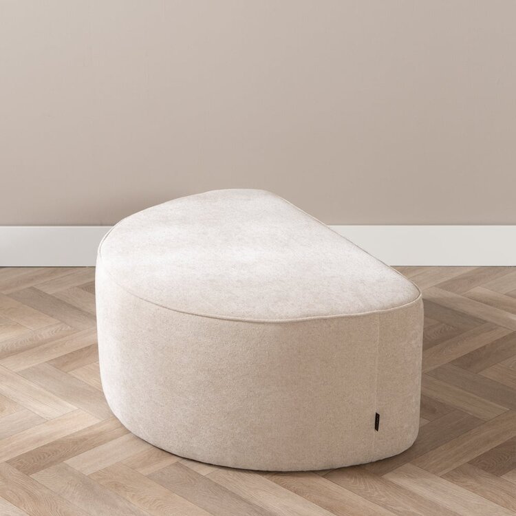 Hocker Lune halbrund Chenille beige