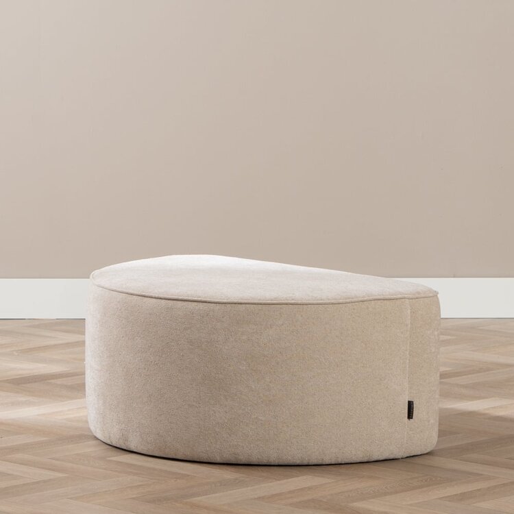 Hocker Lune halbrund Chenille beige