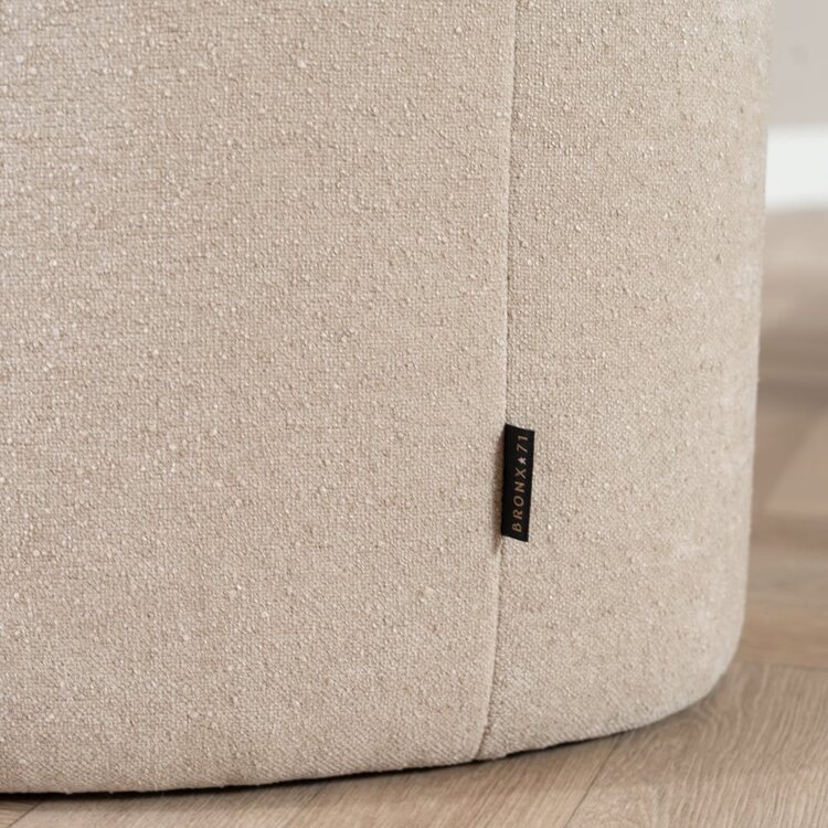 Hocker Lune halbrund Chenille beige
