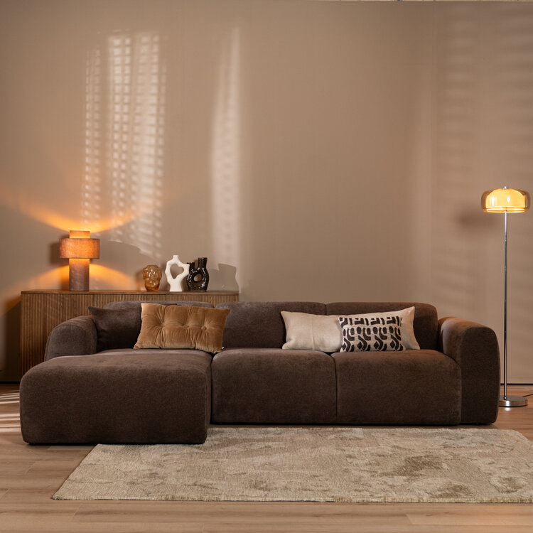 Ecksofa Maine Chenille braun links