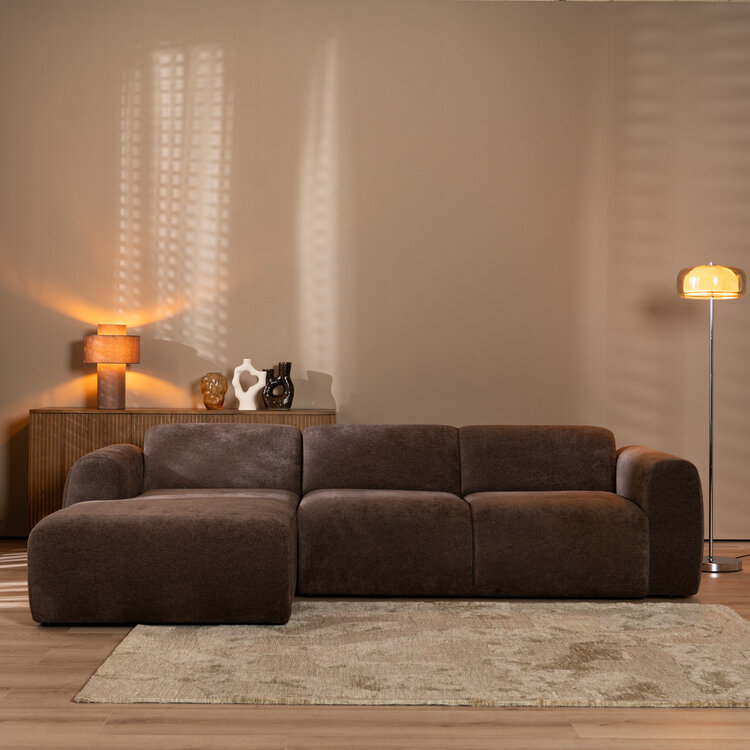 Ecksofa Maine Chenille braun links