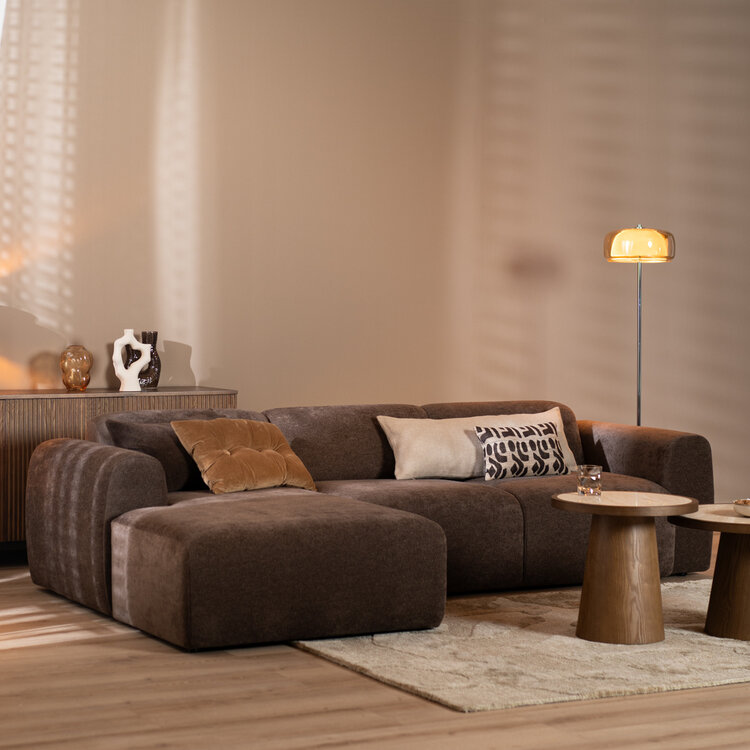 Ecksofa Maine Chenille braun links