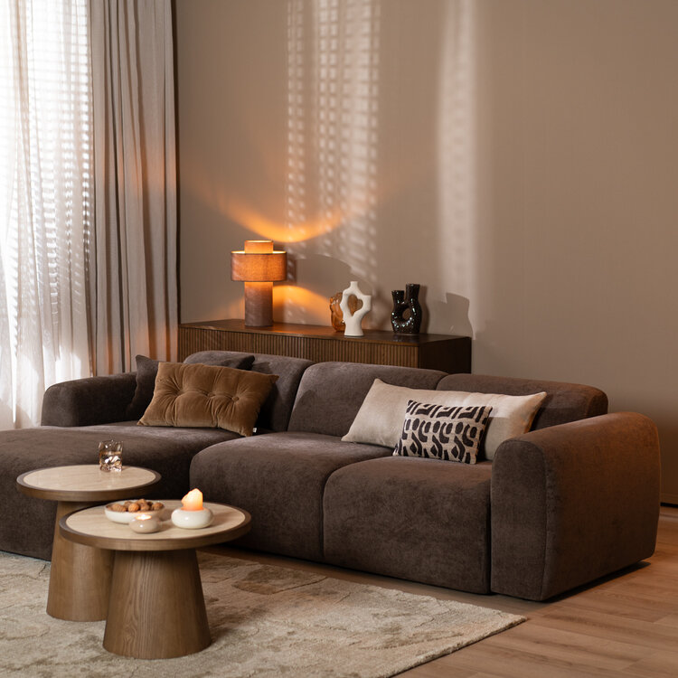 Ecksofa Maine Chenille braun links