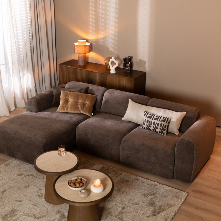 Ecksofa Maine Chenille braun links