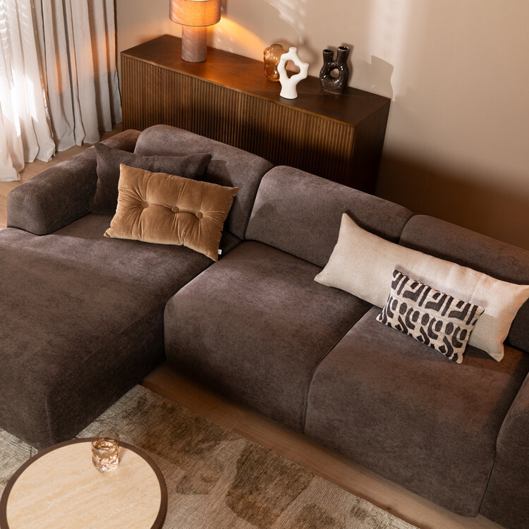 Ecksofa Maine Chenille braun links