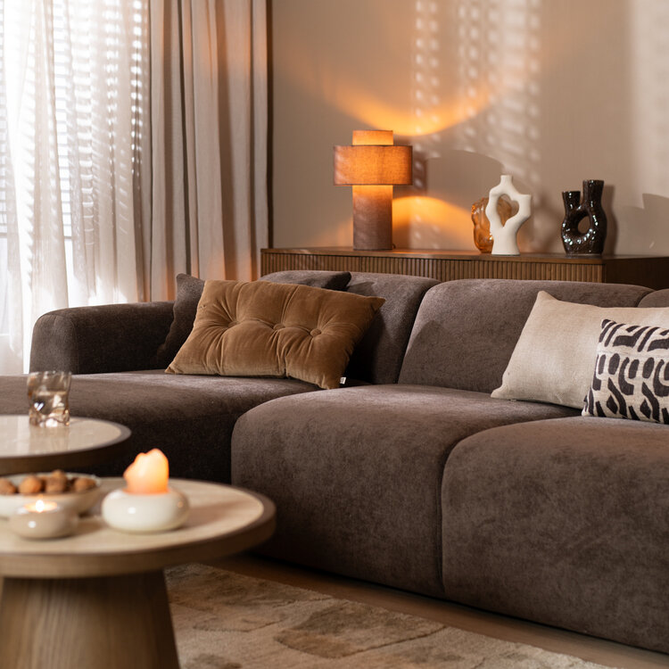 Ecksofa Maine Chenille braun links