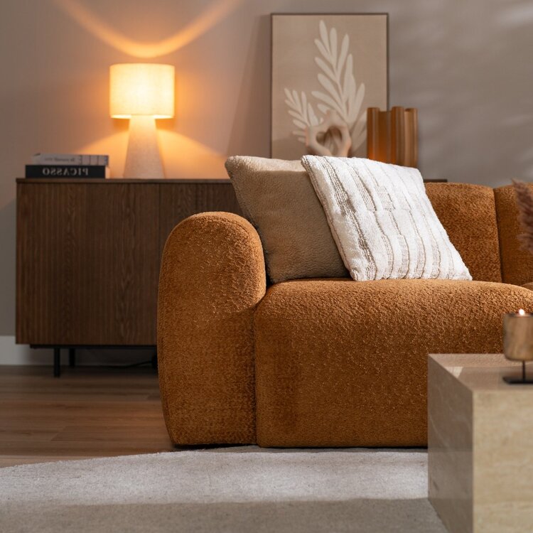 Ecksofa Maine Bouclé terrakotta rechts